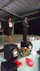 Teachers Simoline and Motsi, delivering sound advice to their, now former students