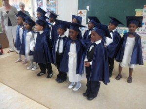 Our graduates in their graduation gowns :)